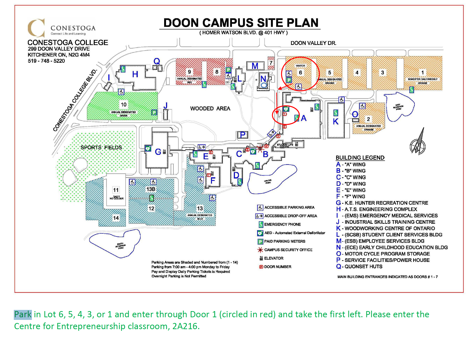 Conestoga College Map   November 6th 